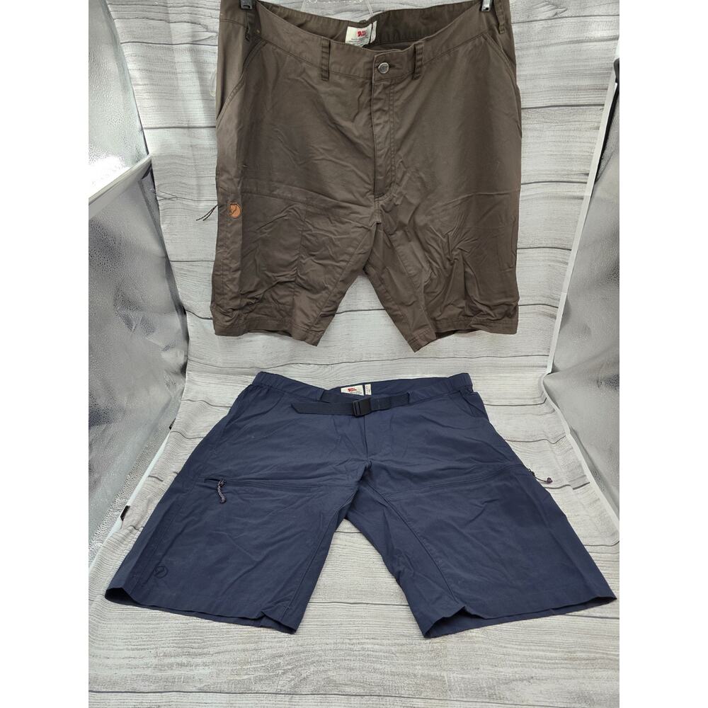 Two Pairs Mens Fjallraven Shorts Navy Brown Size 38"-39" High Coast